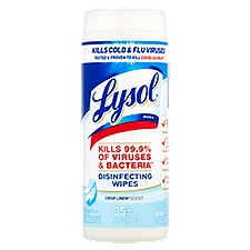 Lysol Crisp Linen Scent Disinfecting Wipes, 35 count, 7.3 oz