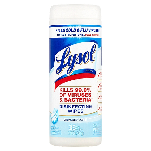 Lysol Crisp Linen Scent Disinfecting Wipes, 35 count, 7.3 oz