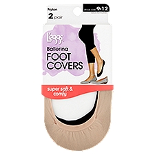 L'eggs Nylon Ballerina Foot Covers, Shoe Size 9-12, 2 pair