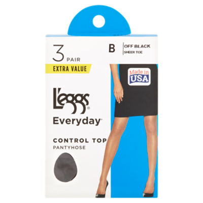 L'eggs Sheer Energy Pantyhose Control Top Sheer Toe B Off Black, Clothing