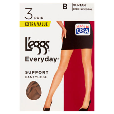 L'eggs Everyday Support Suntan Reinforced Toe Pantyhose Extra Value