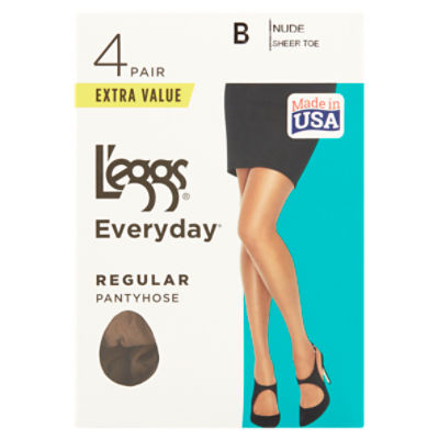 L'eggs Everyday Regular Nude B Sheer Toe Pantyhose Extra Value, 4