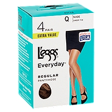 L'eggs Everyday Regular Nude Sheer Toe Size Q, Pantyhose, 1 Each