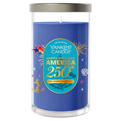 Yankee Candle Happy Birthday America 250th Star-Spangled Blueberry Candle, Limited Edition, 14.25 oz, 14.25 Ounce