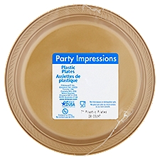 Party Impressions Gold 7'', Plastic Plates, 20 Each