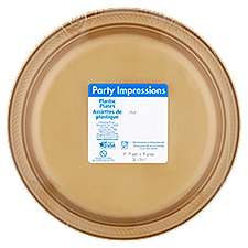 Party Impressions Gold 9“ Plastic Plates, 20 count