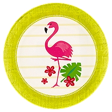 Amscan Party Impressions 6.75 In Flamingo Stripe Plates, 8 count