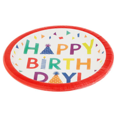 Party Impressions Confetti Time Bday Plates, 8 count