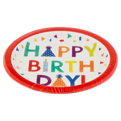 Party Impressions Confetti Time Bday Plates, 8 count