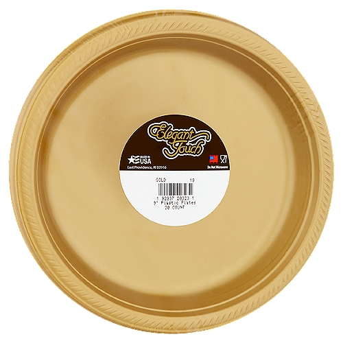 Elegant Touch Gold 9" Plastic Plates, 20 count