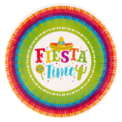 Amscan Party Impressions 6.75 In Pinata Fiesta Plates, 8 count