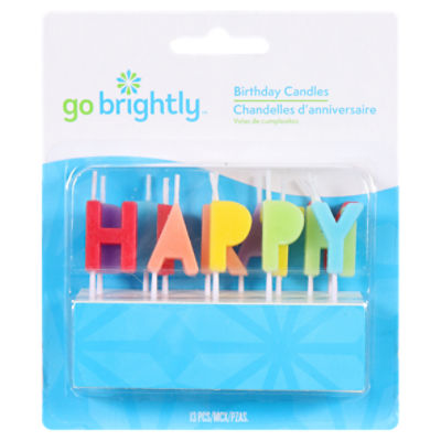 GO BRIGHTLY RAINBOW HAPPY BIRTHDAY CANDLES 13 PC ShopRite