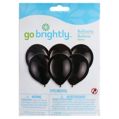 Go Brightly Solid Latex Balloons Black 15ct