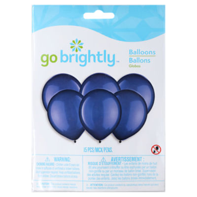 Go Brightly Solid Latex Balloons Blue 15ct