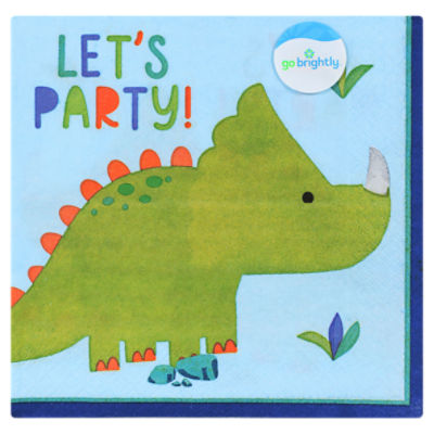 Go Brightly Lunch Napkins Partysaurus 16ct