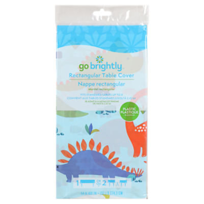 Go Brightly Plastic Table Cover Partysaurus