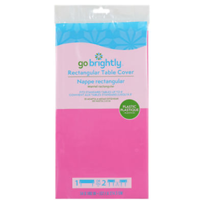 Go Brightly Pink Plastic Rectangular Table Cover