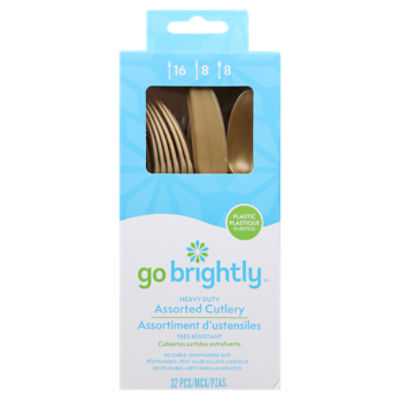 Go Brightly Multipack Cutlery Gold 32ct