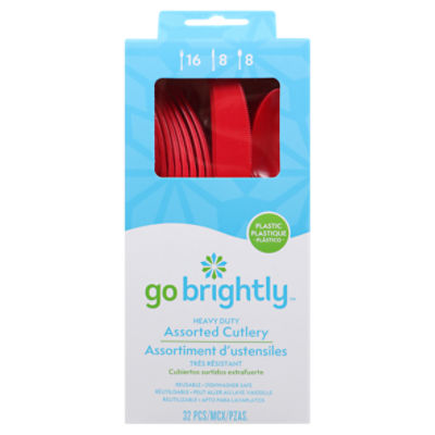 Go Brightly Multipack Cutlery Red 32ct