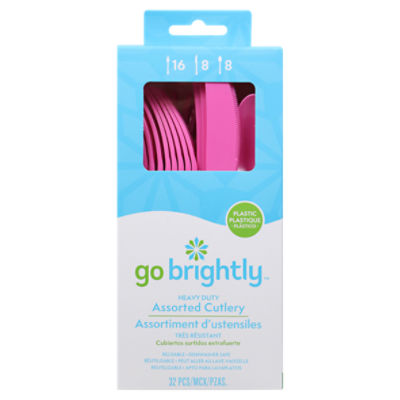 Go Brightly Multipack Cutlery Pink 32ct
