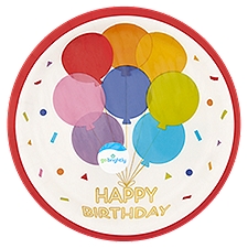 Go Brightly Happy Birthday Rainbow Celebration Plates, 8 count