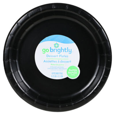 Go Brightly Dessert Plate Black 16ct