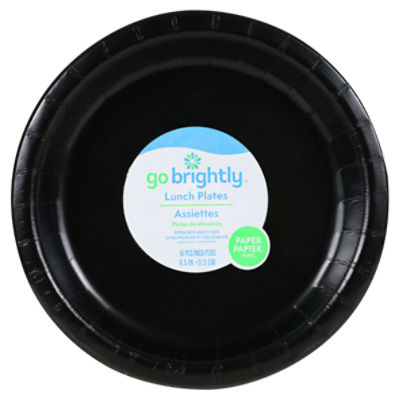 Go Brightly Lunch Plate Black 16ct