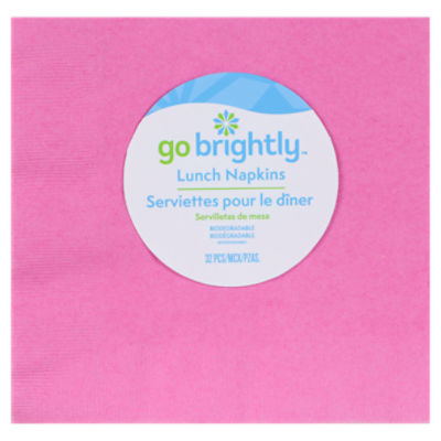 Go Brightly Pink 2 Ply Lunch Napkins, 32 count