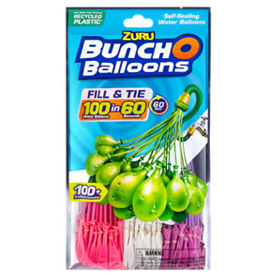 Zuru Bunch O Balloons Self-Sealing Water Balloons, 3+, 100 count