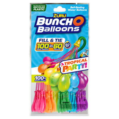 Zuru Bunch O Balloons Tropical Party Self-Sealing Water Balloons, 3+