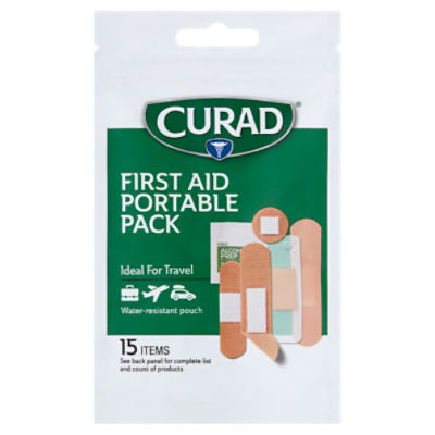 Curad First Aid Portable Pack, 15 count