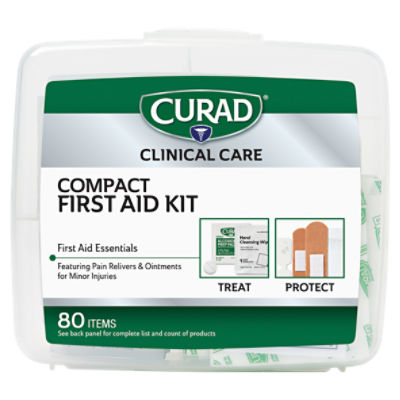 Curad Clinical Care Compact First Aid Kit Essentials, 80 count