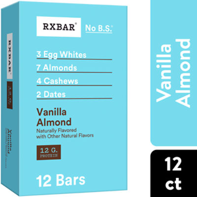 RXBAR Vanilla Almond Protein Bars, Protein Snack, 12Ct Box