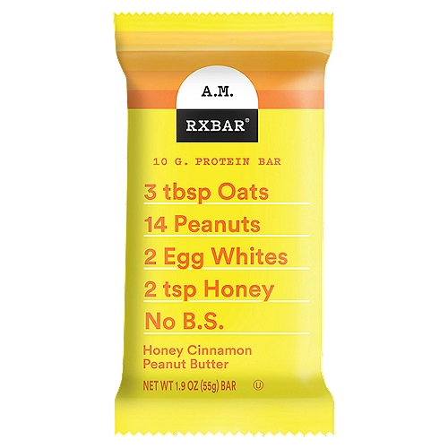RXBAR A.M. Honey Cinnamon Peanut Butter Protein Bars, 1.9 oz
