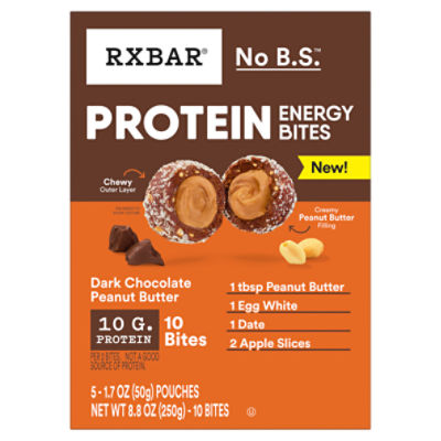RXBAR Dark Chocolate Peanut Butter Protein Energy Bites, 1.7 oz, 5 count