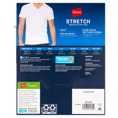 New Hanes Mens Crew Neck TShirt With Fresh IQ White Size Small (34-36)