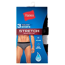 Hanes Tagless Stretch Briefs, XL 40-42'', 3 count