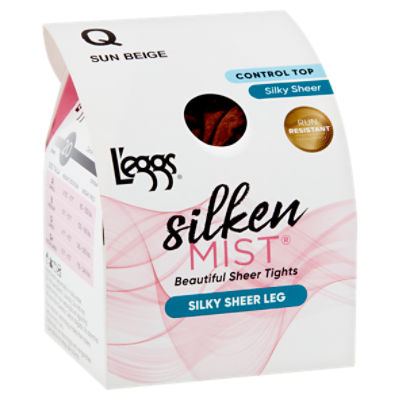 L'eggs Silken Mist Beautiful Sheer Tights Silky Sheer Leg, Control