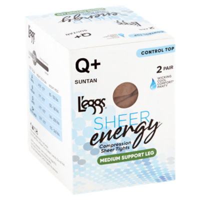L'eggs Sheer Energy Suntan Medium Support Leg Compression Sheer