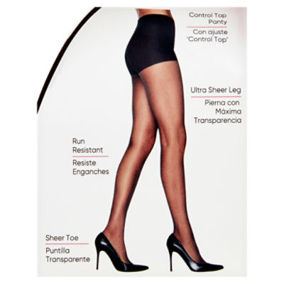 L'eggs Silken Mist Control Top Tights Black Mist Ultra Sheer Leg