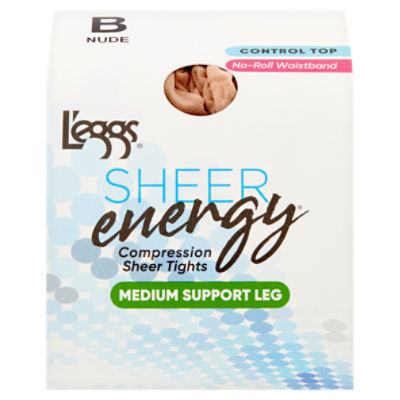 L'eggs Sheer Energy Nude Medium Support Leg Compression Sheer Tights, Size  B, 1 pair - ShopRite