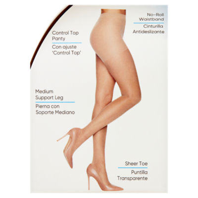 Sheer Energy Light Support Leg Control Top Sheer Toe Pantyhose