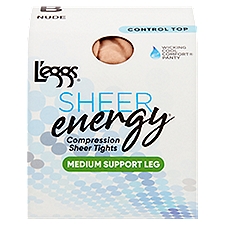 L'eggs Sheer Energy Nude Medium Support Leg Compression Sheer Tights, Size B, 1 pair, 1 Each