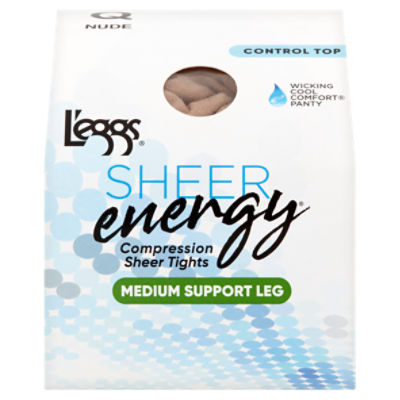L'eggs Sheer Energy Women's Control Top Medium Support Pantyhose, 1 Pair