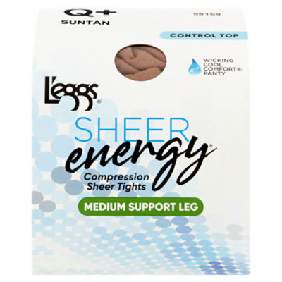 Leggs Pantyhose, Active Support Leg, Non-Control Top, Q, Suntan 1