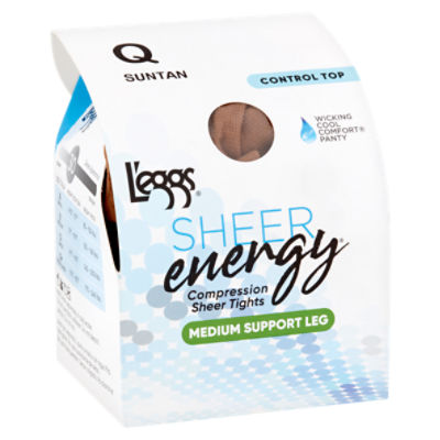 L'Eggs® Sheer Energy® Size Q Medium Support Leg Sheer Pantyhose - Suntan, 1  ct - Harris Teeter
