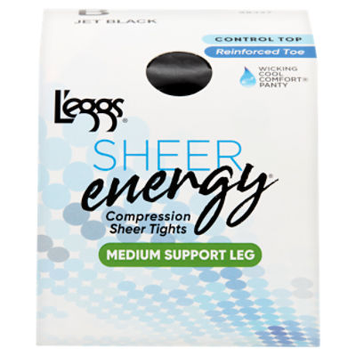 Leggs Womens Sheer Energy Control Top, Reinforced Toe Pantyhose 1