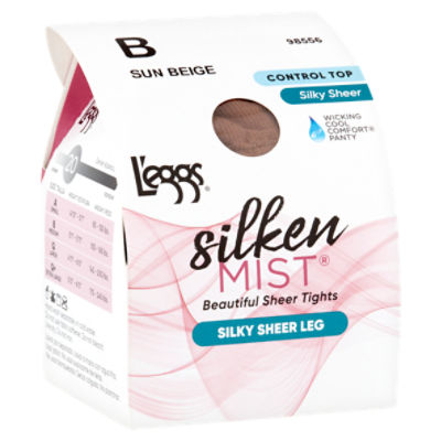 L'eggs Silken Mist Silky Sheer Leg Sun Beige 98556 Tights, Size B, 1 pair