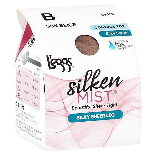 L'eggs Silken Mist Silky Sheer Leg Sun Beige 98556 Tights, Size B