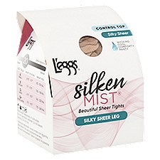 L'eggs Silken Mist Beautiful Sheer Tights Silky Sheer Leg, Control Top, Suntan, Size Q, 1 pair